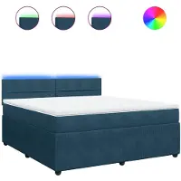 vidaXL Boxspringbed met matras, blauw, 180x200 cm, fluweel