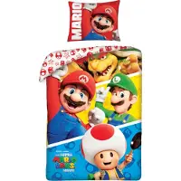 Halantex SP. z.o.o. Beddengoed voor kinderen, Super Mario Bowser Toad Luigi beddengoed - zacht katoen - 140 x 200 cm