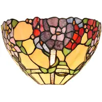 Clayre & Eef Wandlamp tiffany 30x15x18 cm groen beige glas tiffany lampen