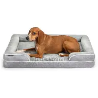 Lionto orthopedisch hondenbed, memoryfoam, antislip & wasbare hoes 97x71x17 cm
