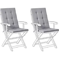Beliani MAUI PREMIUM - Tuinkussen set 2 stuks - Lichtgrijs - Polyester