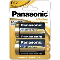Panasonic PBALR020B2 Alkaline Batterij Type D Cell / LR20, 2 stuks