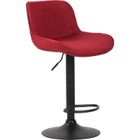 CLP Lentini Barkruk - Met rugleuning - Verstelbaar - Stof - zwart/rood
