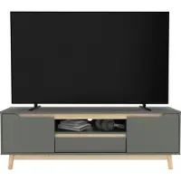 ML-Design TV lowboard met 4 vakken 140x40 cm in groen gemaakt van MDF & grenen tv-meubel