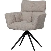 Woood Vinny Draaistoel met Armleuningen - Bouclé - Zand - 89x70x61