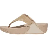 FitFlop Women Lulu Shimmerlux Toe-Post Latte Beige-Schoenmaat 41