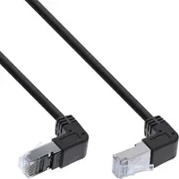 InLine Patchkabel boven/onder haaks, S/FTP (PiMf), Cat.6, zwart, 2,36m