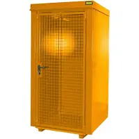 Bauer Gasflessencontainer GFC-B M0, B 1090 x D1185 x H 2205, voor 9 gasflessen, brandwerend, afsluitbaar, oranje