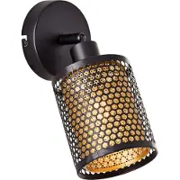 Brilliant Zwart met gouden wandlamp Cheval