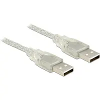 DeLOCK USB-A naar USB-A kabel - USB2.0 - tot 2A / transparant - 1,5 meter