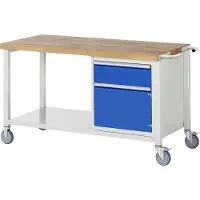 RAU Werkbank serie 8152, verrijdbaar, met schuiflade, B 1500 x D 700 x H 880 mm