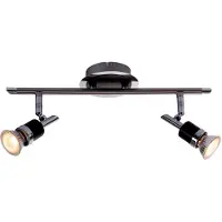 Globo LED plafondlamp spot verlichting design lamp chroom woonkamer spots verstelbaar, warm wit, LxH 38 x 13,5 cm