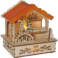 Konstsmide Kersthuisje - led kerstverlichting binnen - 3 lampjes - 9.5 x 12.5 cm