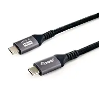 Equip 128381: USB-C 4.0 naar USB-C kabel, mannelijk naar mannelijk, 1,20 meter, 5A, 8K/60Hz