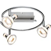 Globo Lighting Plafondlamp 3 vlam Spotrondell draaibare plafondlamp chroom, acryl, 3x LED 5 Watt 330 Lumen warm wit, DxH 30x15 cm