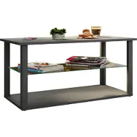 VCM Houten salontafel Sofa-tafel Woonkamertafel Bijzettafel Glas Wanilo L