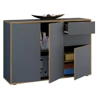 VCM Houten ladekast | Sideboard met deuren en laden | Kantoormeubelen | Afmetingen ca. H. 74 x B. 110 x D. 32cm - Salia