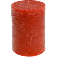 Viana Effen gekleurde kaarsen oranje 85x120mm 2st, 2 Stück