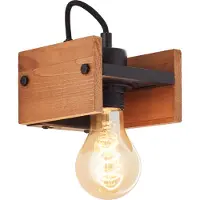 Brilliant Plafondlamp Calandra houtbruin met zwart