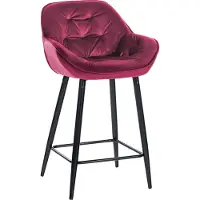 CLP Gibson 76 Barkruk - Met armleuning - Met rugleuning - Fluweel - Velvet - purper
