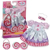 Baby Born poppenoutfit kleurrijk snoepjurk 43cm poppenkleding.