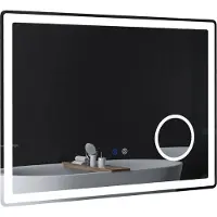 Kleankin badkamerspiegel - ijzer - glas - 80L x 3,8B x 60H cm - wit