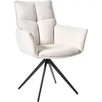Beliani CORBIE - Eetkamerstoel - Gebroken wit - Polyester