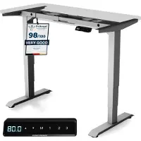Desktronic HomePro Zit-sta Bureau Elektrisch In Hoogte Verstelbaar Frame Grijs 120x60-200x80cm Bureaublad