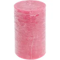 Viana Roze pilaarkaarsen, door en door geverfd, lang brandend, 85x150mm, set