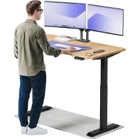 Desktronic HomeOne Zit-sta Bureau Elektrisch In Hoogte Verstelbaar, 140x70cm, Zwart/Eiken, Stille Dubbele Motor, Hoogte 72-119cm