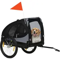 PawHut Paws hondenaanhanger, vouwfietsaanhanger, hondenaanhanger, zwart