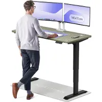 Desktronic HomePro Zit-sta Bureau Elektrisch In Hoogte Verstelbaar, 140x70 cm Zwart/Groente, Stille Dubbele Motor, Hoogte 62-126cm