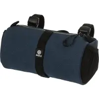 Agu Roll Bag - Stuurtas - Fietstas - Blauw - 1.5L - Organisch Katoen - Waterafstotend - YKK Rits - 3M Reflectie - Mesh zijvakjes