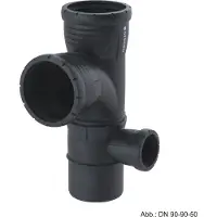 Geberit Silent-Pro Gecombineerd bochthoekstuk 87,5° rechts, DN 100 / 100 / 50, 393.565.14.1