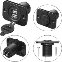 Proplus Dubbele Usb-inbouwdoos Met Frame 12/24 Volt 29 Mm