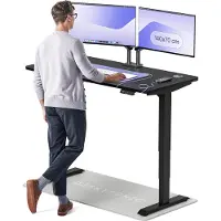 Desktronic HomePro Zit-sta Bureau Elektrisch In Hoogte Verstelbaar, 140x70cm Zwart/Zwart, Stille Dubbele Motor, Hoogte 62-126cm