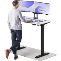 Desktronic HomePro Zit-sta Bureau Elektrisch In Hoogte Verstelbaar, 120x60cm Zwart/Wit, Stille Dubbele Motor, Hoogte 62-126cm