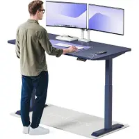 Desktronic HomeOne Zit-sta Bureau Elektrisch In Hoogte Verstelbaar, 160x80 cm Blauw/Blauw, Stille Dubbele Motor, Hoogte 72-119cm