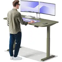 Desktronic HomeOne Zit-sta Bureau Elektrisch In Hoogte Verstelbaar, 160x80 cm Groente/Groente, Stille Dubbele Motor, Hoogte 72-119cm
