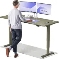 Desktronic HomePro Zit-sta Bureau Elektrisch In Hoogte Verstelbaar, 200x80 cm Groente/Groente, Stille Dubbele Motor, Hoogte 62-126cm