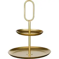 Mica Decorations Rama Etagere 2 Laags - L28 x B28 x H36 cm - Metaal - Goud