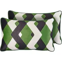 Beliani SWAY - Set van 2 tuinkussens - Meerkleurig - 30 x 50 cm - Polyester