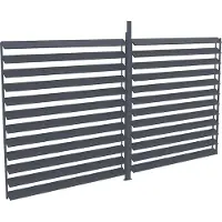 Vente-unique Richtbare zonnewerende scheidingswand in aluminium voor bioklimatische pergola donkergrijs - L3,68 x H2,2 m - BOLSENA
