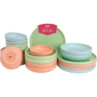 James Cooke Serviesset Bliss Stoneware 6-persoons 24-delig Lichtblauw