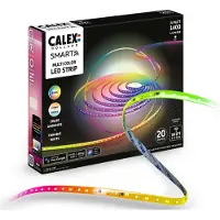 Calex Smart LED strip, lengte 20 m, RGB, CCT-afstandsbediening Smart, dimbaar, wit / opaal, Woon-/ Eetkamer, Kunststof, Modern