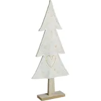 Viana Kerstboomvilt decoratie met hart crème beige H35cm 2 st, 2 Stück