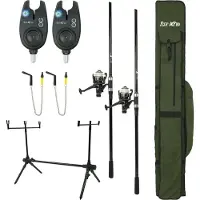 FISH-XPRO Karpfenrute XL Karpfenset "Carp Improve" Set mit 2 Angelruten, , Freilaufrollen