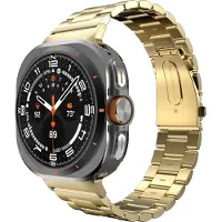 Cazy horlogebandje geschikt voor Samsung Galaxy Watch Bandje (PrimeSteel) - Smartwatchbandjes (+Horloge inkortset) - Universeel bandje geschikt voor Samsung Galaxy Watch Ultra (2024 / 2025) - Goud