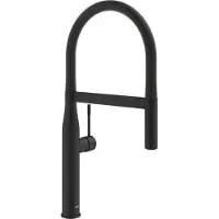 GROHE Badkamermeubels, Eéngreeps wastafelmengkraan ESSENCE 1/2Z U-uitloop professionele vuistdouche zwart