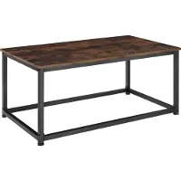 TecTake Salontafel van Hout en Metaal – Woonkamertafel in Industrieel Design, 100x55x45,5 cm, Voor Woonkamer of Kantoor, Zwart Metalen Frame – Industrial Dark Brown